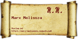 Marx Melissza névjegykártya